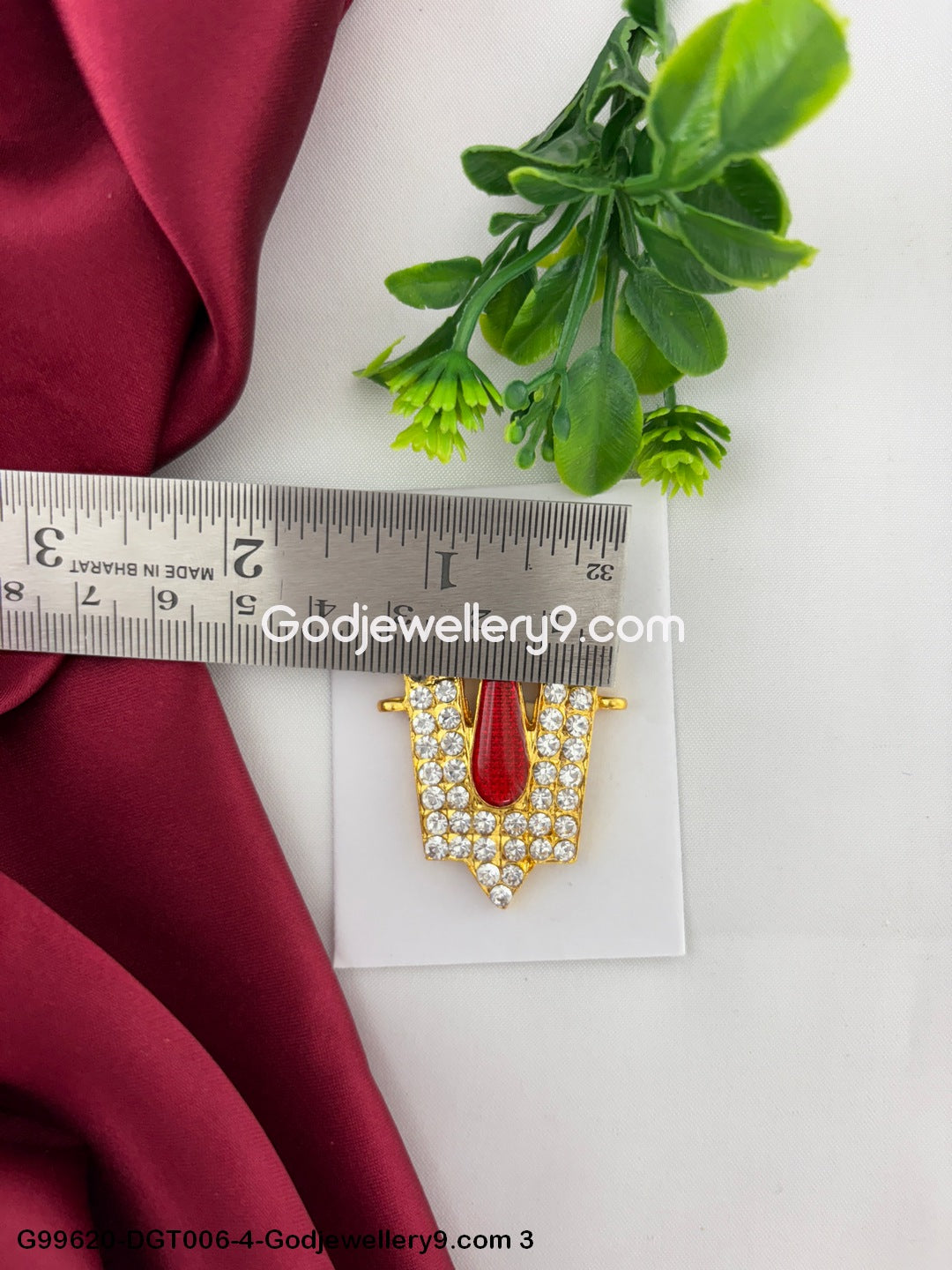 God V Shape Stone Namam Vishnu Tilak Temple Jewelry Alankaram G99620-DGT006-4-Godjewellery9.com 3