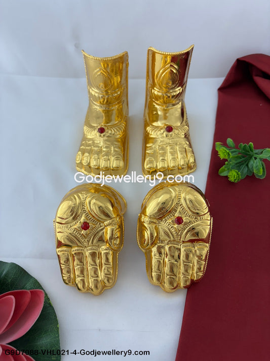 Gold Plated Deity Hands and Legs Hastam Padam for Temple and Home Pooja G9D7088-VHL021-4-Godjewellery9.com