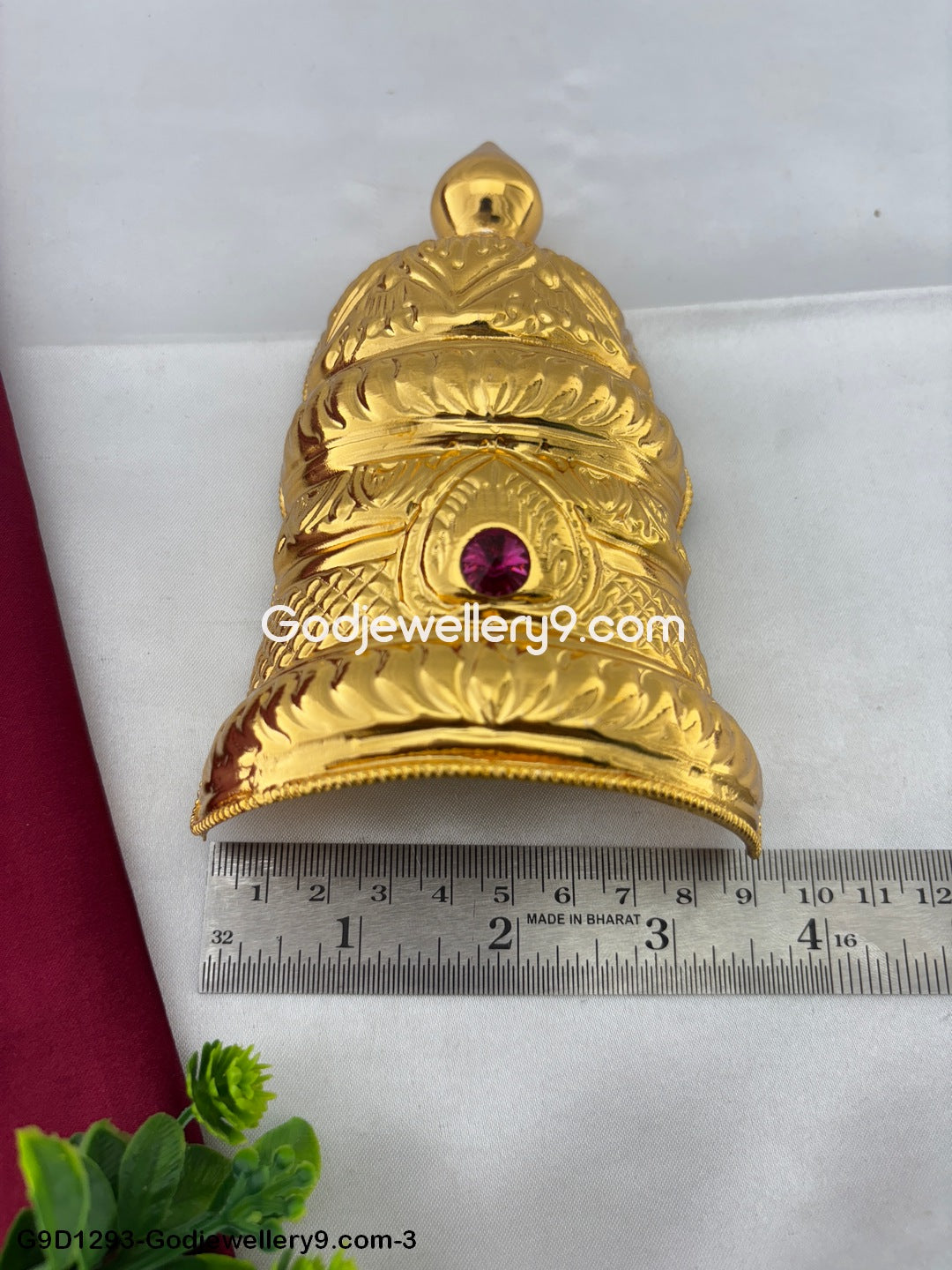 Gold Plated God Half Crown Mukut For Deity Idol And Amman G3 Godjewellery9.com G9D1293-3