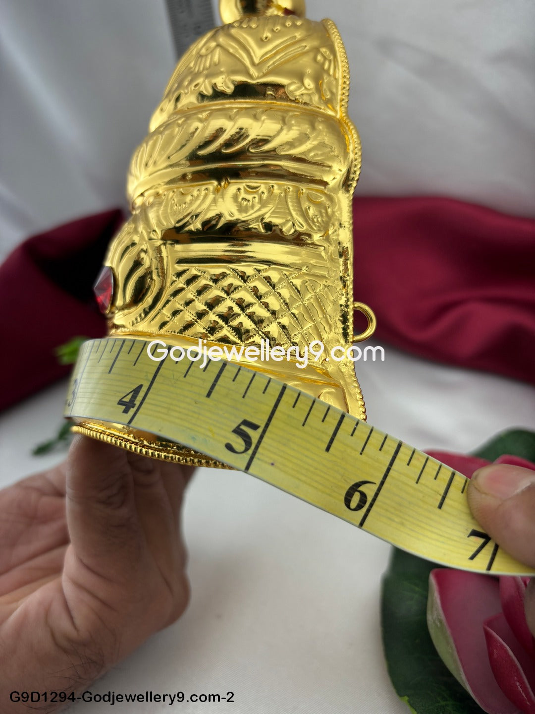 Gold Plated Half Crown Kireetam Mukut For God And Goddess G4 Godjewellery9.com G9D1294-2