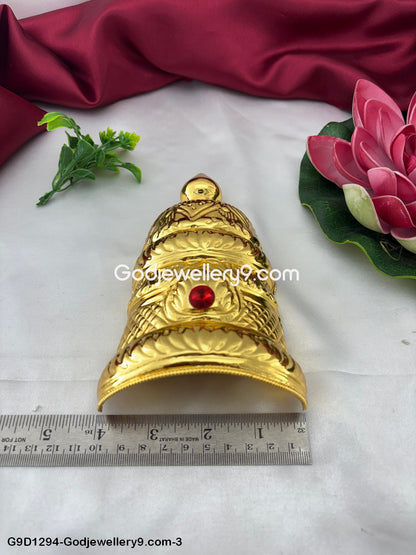 Gold Plated Half Crown Kireetam Mukut For God And Goddess G4 Godjewellery9.com G9D1294-3