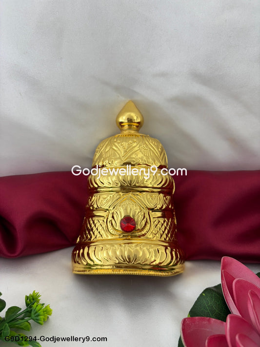 Gold Plated Half Crown Kireetam Mukut For God And Goddess G4 Godjewellery9.com G9D1294