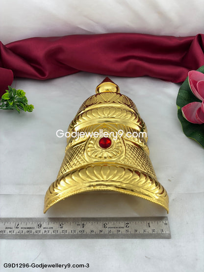 Gold Plated Half Crown Kireetam Mukut For deity Idol G6 Godjewellery9.com G9D1296-3