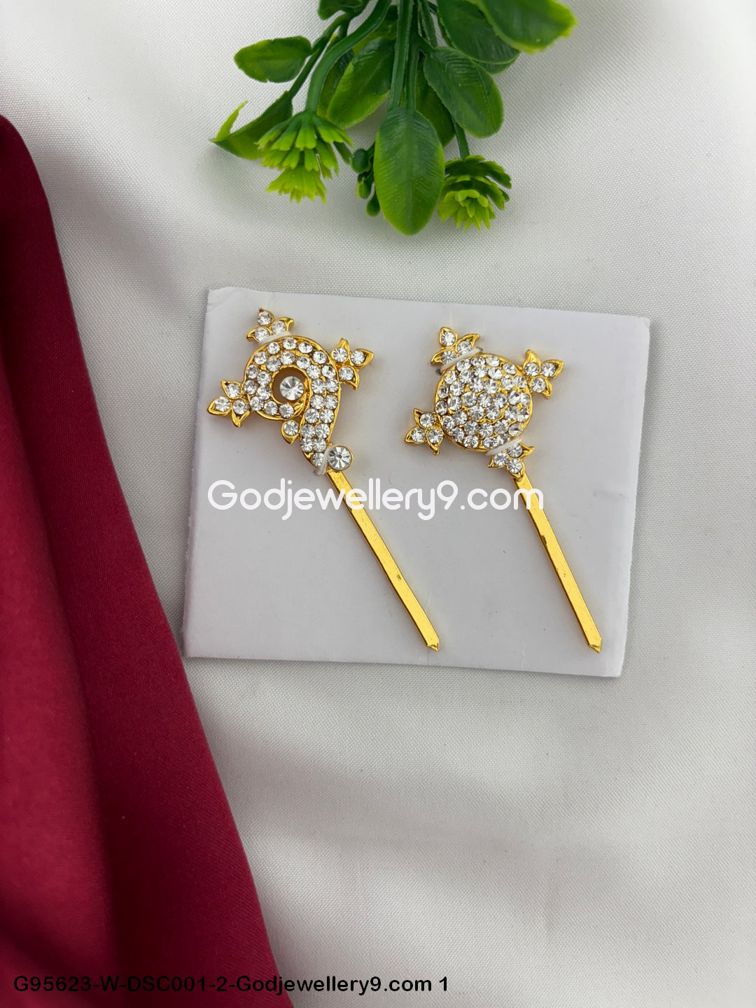 Handcrafted Stone Shanku Chakra for Deity Alankaram and God Worship White Color G95623-DSC001-2-Godjewellery9.com 1
