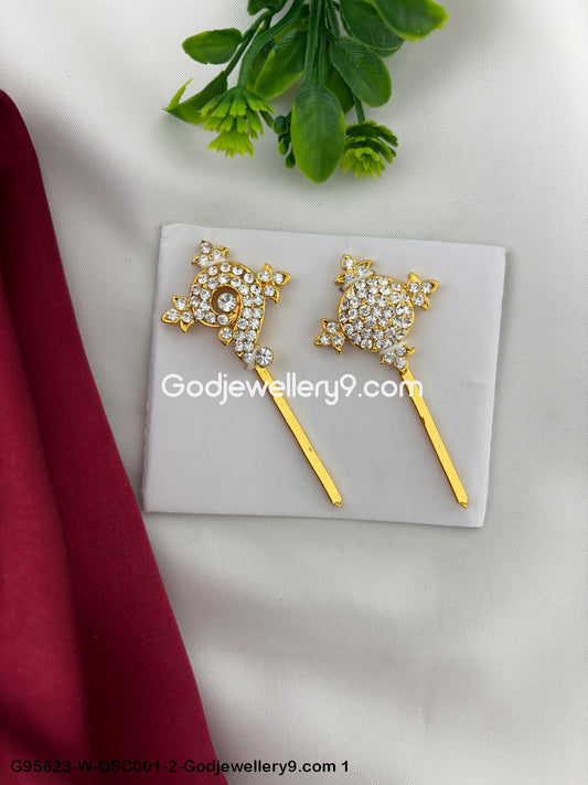 Handcrafted Stone Shanku Chakra for Deity Alankaram and God Worship White Color G95623-DSC001-2-Godjewellery9.com 1