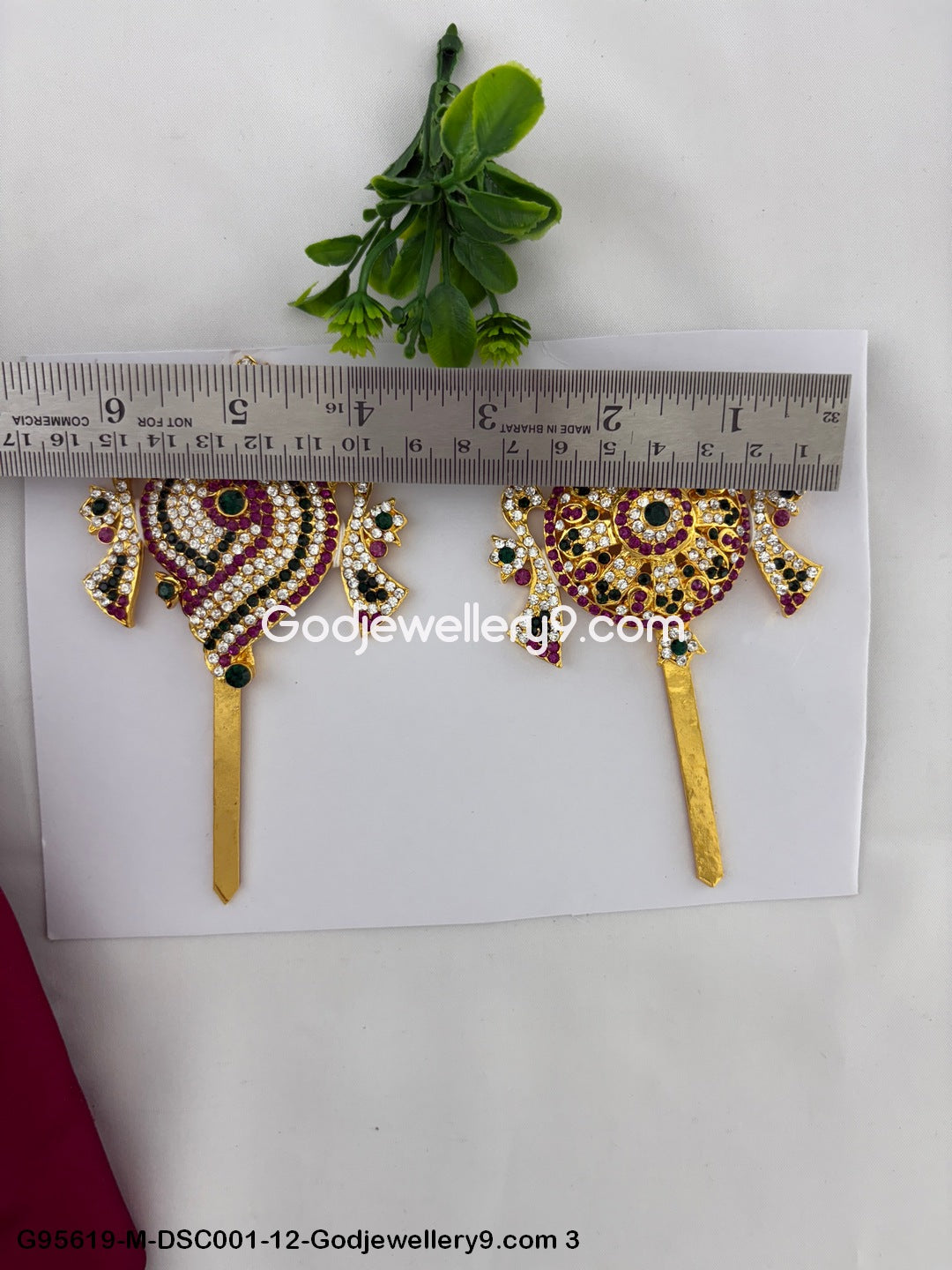 Handcrafted Stone Shanku Chakra for Deity and God Temple Murti Multi-Color G95619-DSC001-12-Godjewellery9.com 3