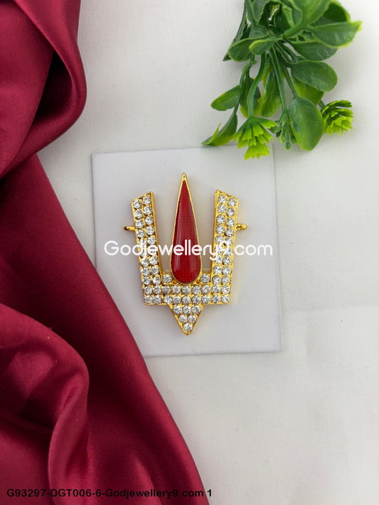 Handmade God V Shape Stone Namam Tilak Vishnu Deity Murti Alankaram G93297-DGT006-6-Godjewellery9.com 1