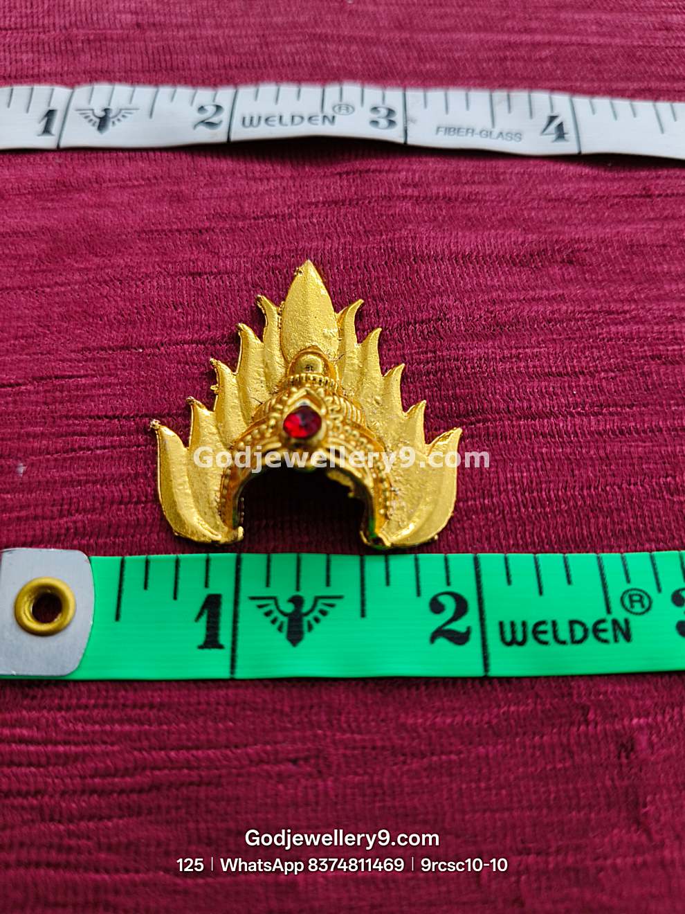 Jwala Mukut for God Idols Gold Plated Deity Crown 9rcsc10-1 godjewellery9.com