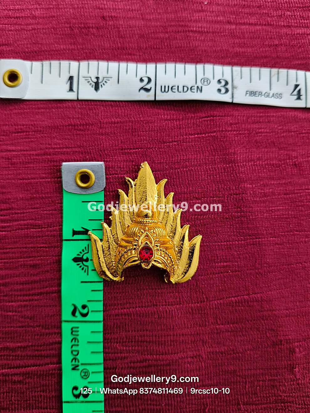 Jwala Mukut for God Idols Gold Plated Deity Crown 9rcsc10-2 godjewellery9.com