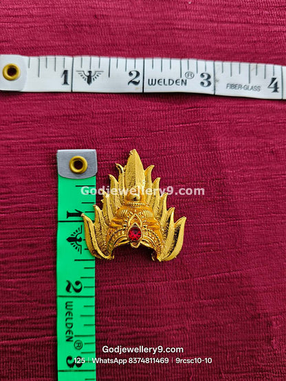 Jwala Mukut for God Idols Gold Plated Deity Crown 9rcsc10-2 godjewellery9.com