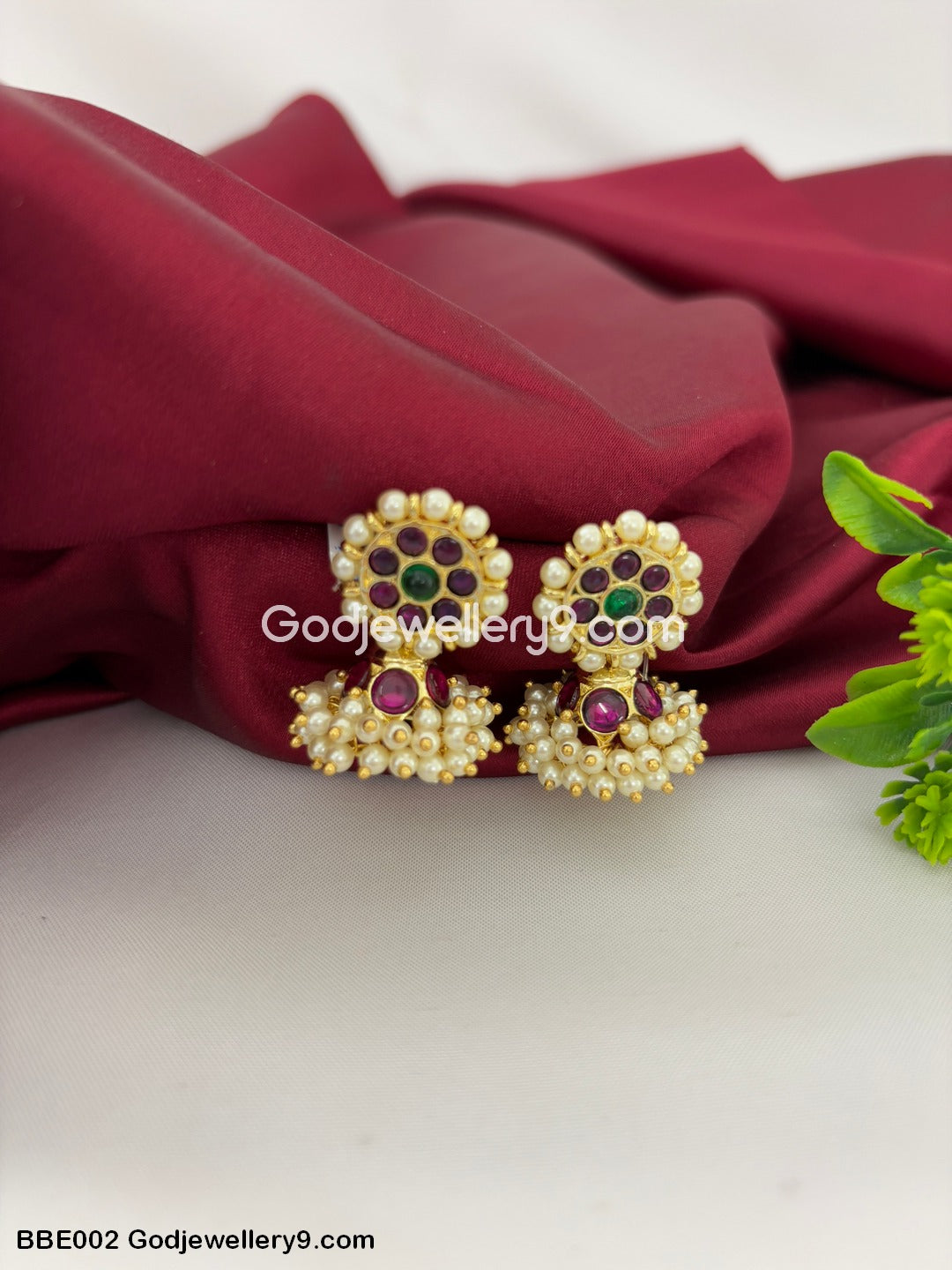 Kemp Bharatanatyam Brass Kemp Jhumkas Earrings Godjewellery9 BBE002
