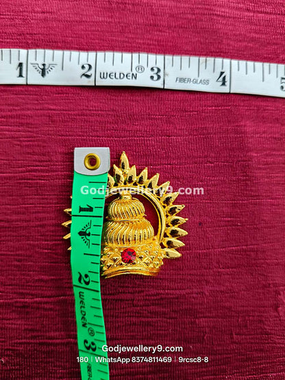 Lakshmi And Ganesha Small Arch Half Crown 9rcsc8-2 godjewellery9.com