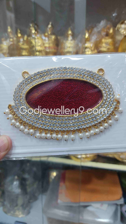 Maroon Big Oval Dollar Pendant For Hindu God And Deity R11 Godjewellery9