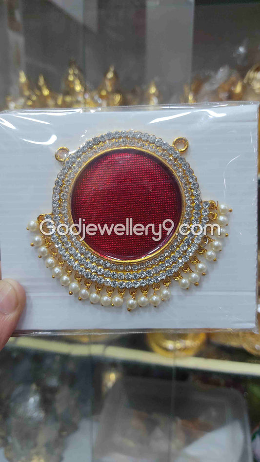 Maroon Big Round Dollar Pendant For Hindu God And Deity R2 Godjewellery9
