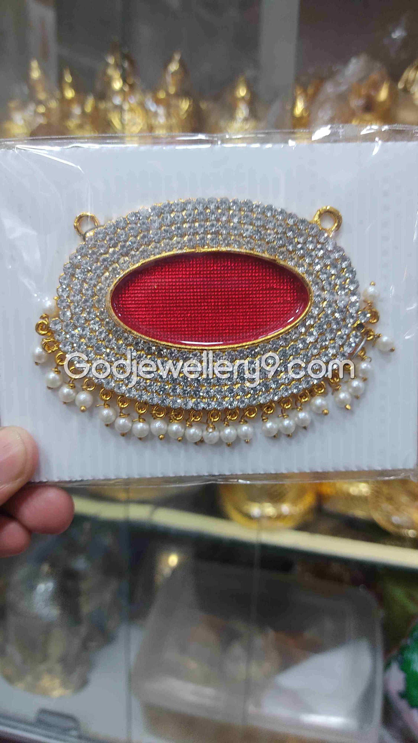 Maroon Medium Oval Dollar Pendant For Hindu God And Deity R14 Godjewellery9