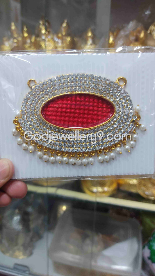 Maroon Medium Oval Dollar Pendant For Hindu God And Deity R14 Godjewellery9