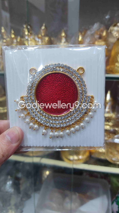 Maroon Medium Round Dollar Pendant For Hindu God And Deity R5 Godjewellery9
