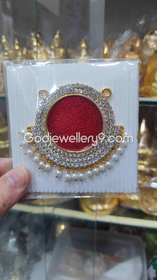 Maroon Medium Round Dollar Pendant For Hindu God And Deity R5 Godjewellery9