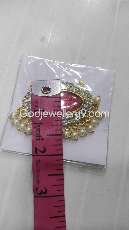 Maroon Small Oval Dollar Pendant For Hindu God And Deity R17 Godjewellery9 1