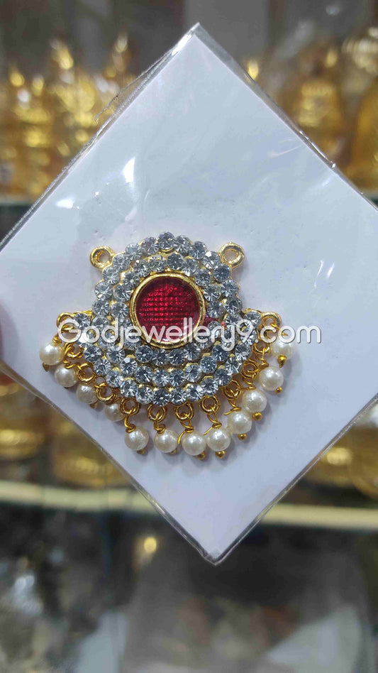 Maroon Small Round Dollar Pendant For Hindu God And Deity R8 Godjewellery9