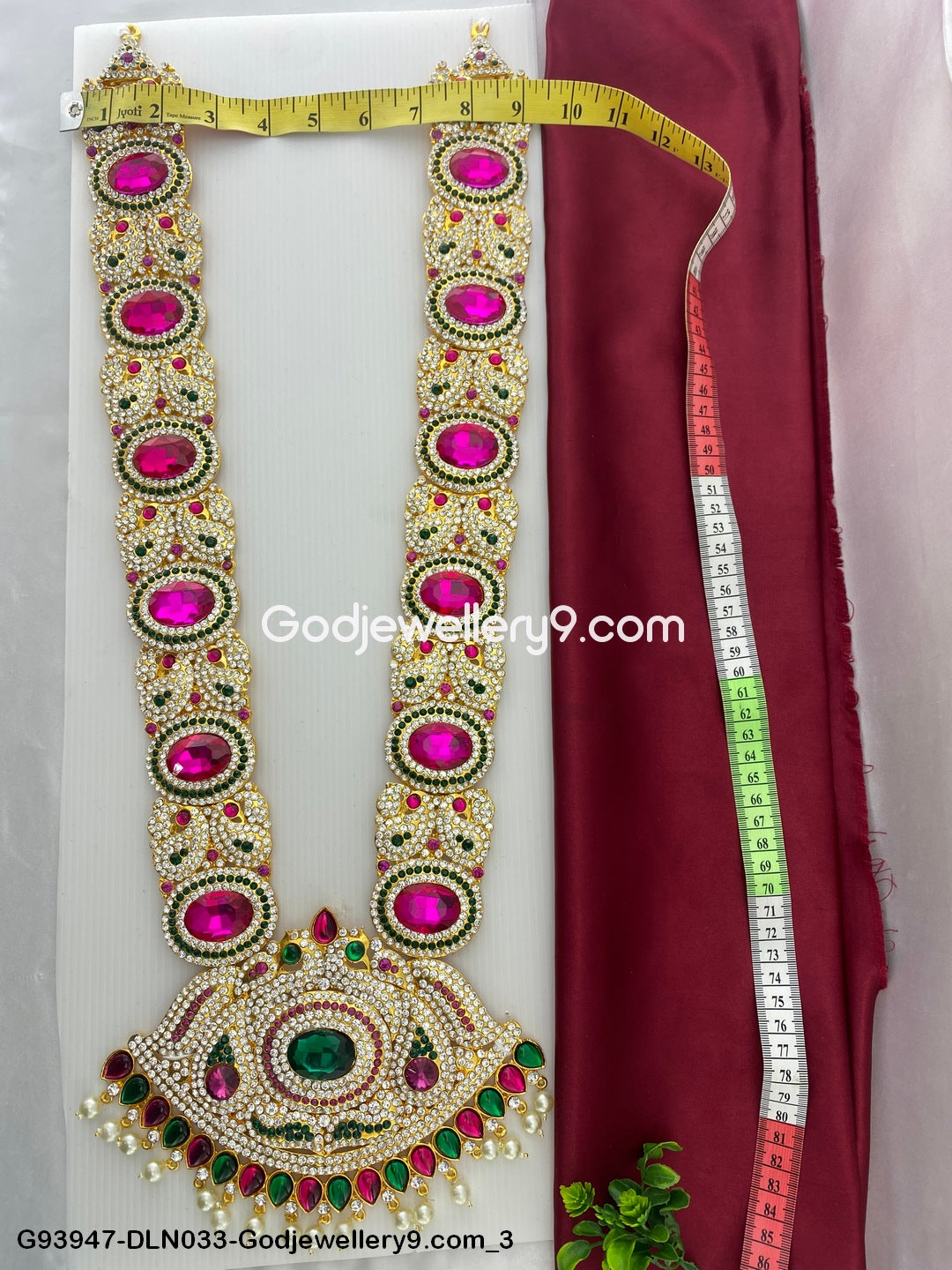 Mata Deity 1 Step Long Haram Necklace for God Vigraha Idols G93947-DLN033-Godjewellery9.com 3