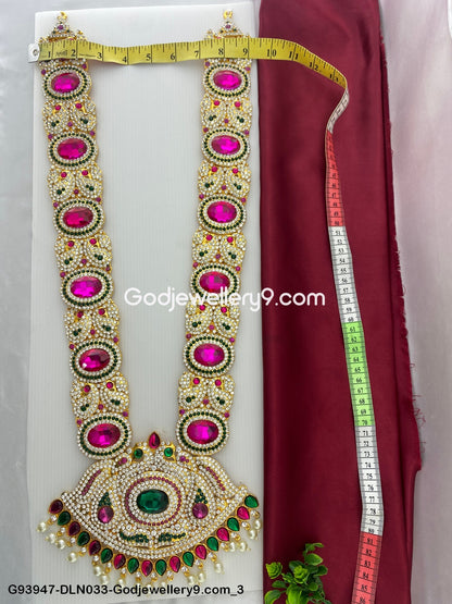 Mata Deity 1 Step Long Haram Necklace for God Vigraha Idols G93947-DLN033-Godjewellery9.com 3