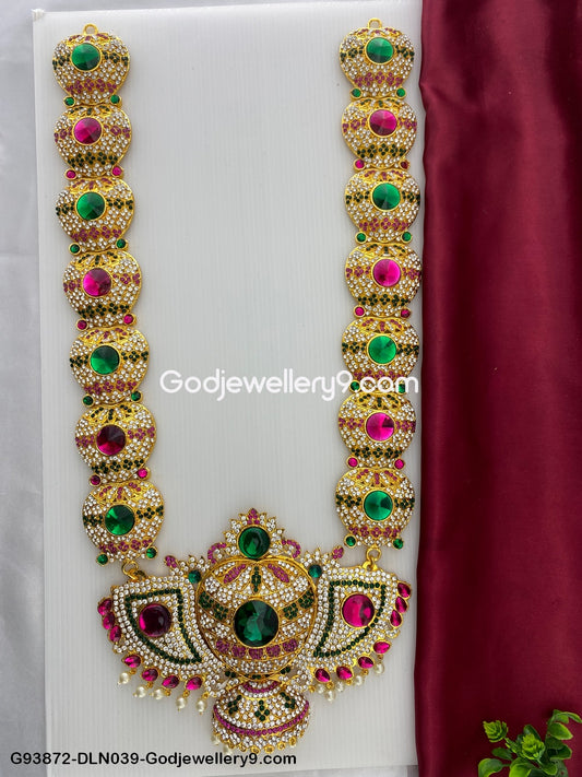 Murti 1 Step Long Haram Necklace for Deity God Idols G93872-DLN039-Godjewellery9.com 1