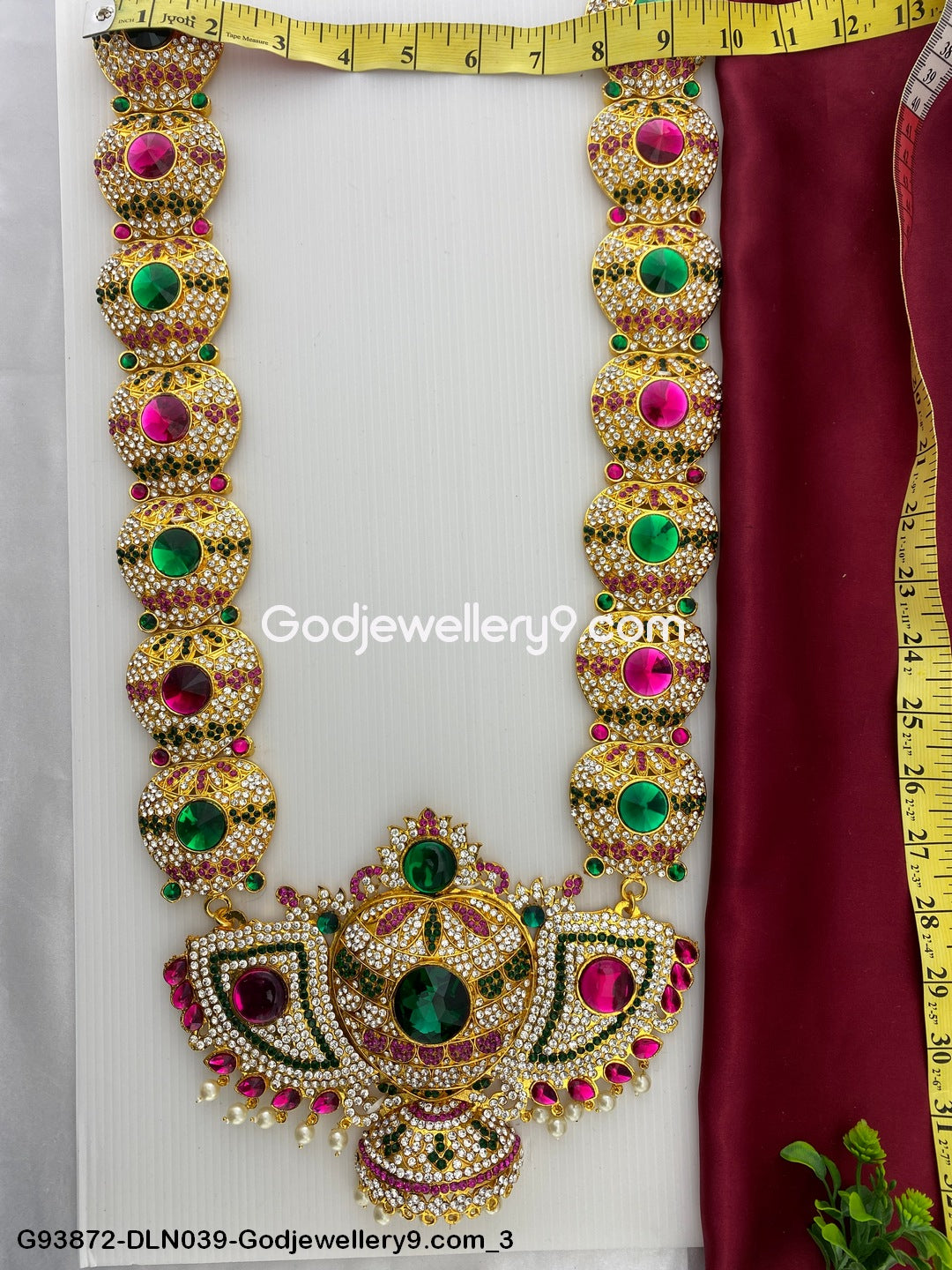 Murti 1 Step Long Haram Necklace for Deity God Idols G93872-DLN039-Godjewellery9.com 3