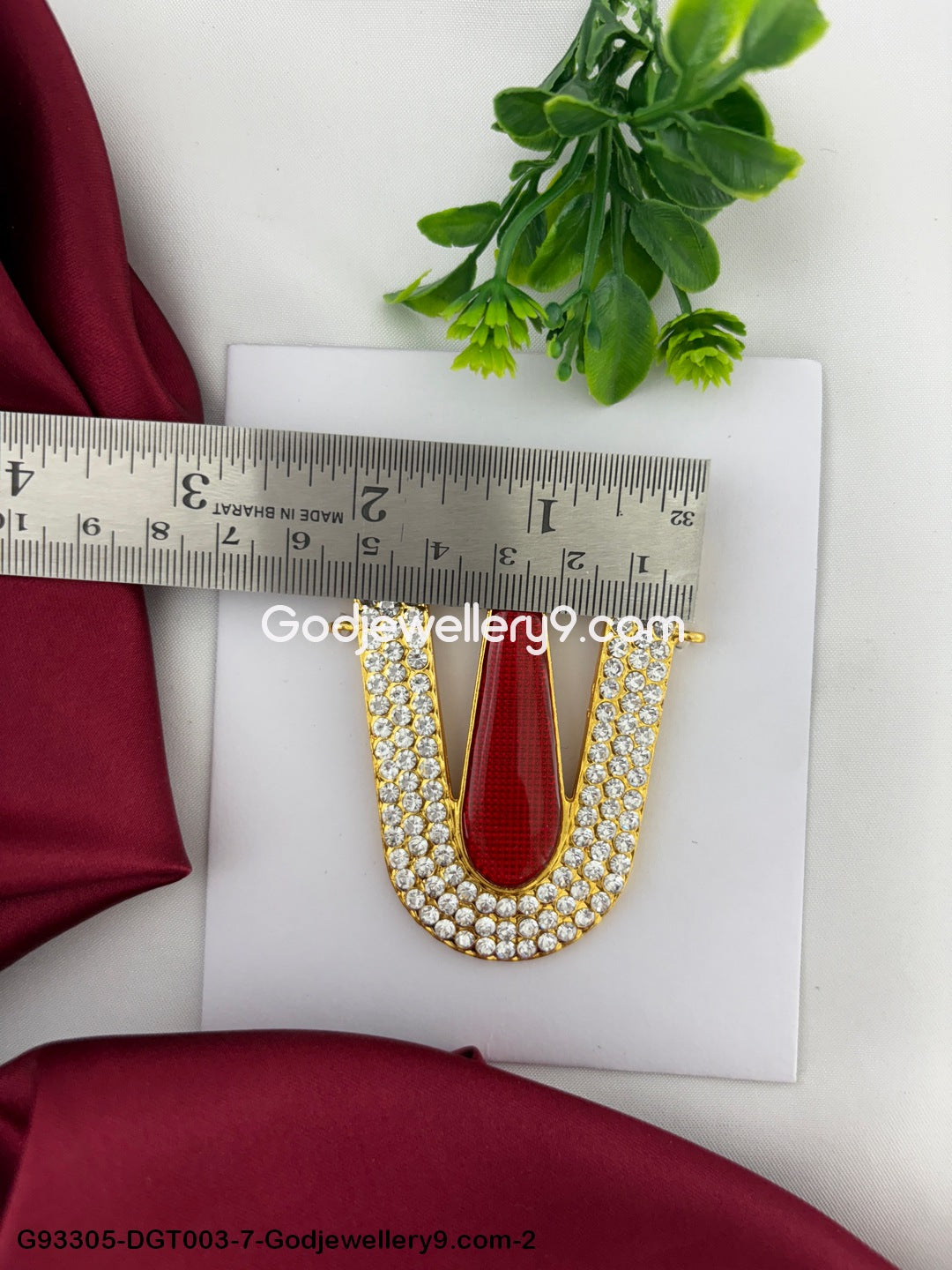 Namam Tilak For Murti Idols Temple And Vishnu Balaji Perumal Ornaments God Deity Swamy Alankaram pooja Red White Stone Tirupati Namam Shringar G93305-DGT003-72.jpg?v=1742831303