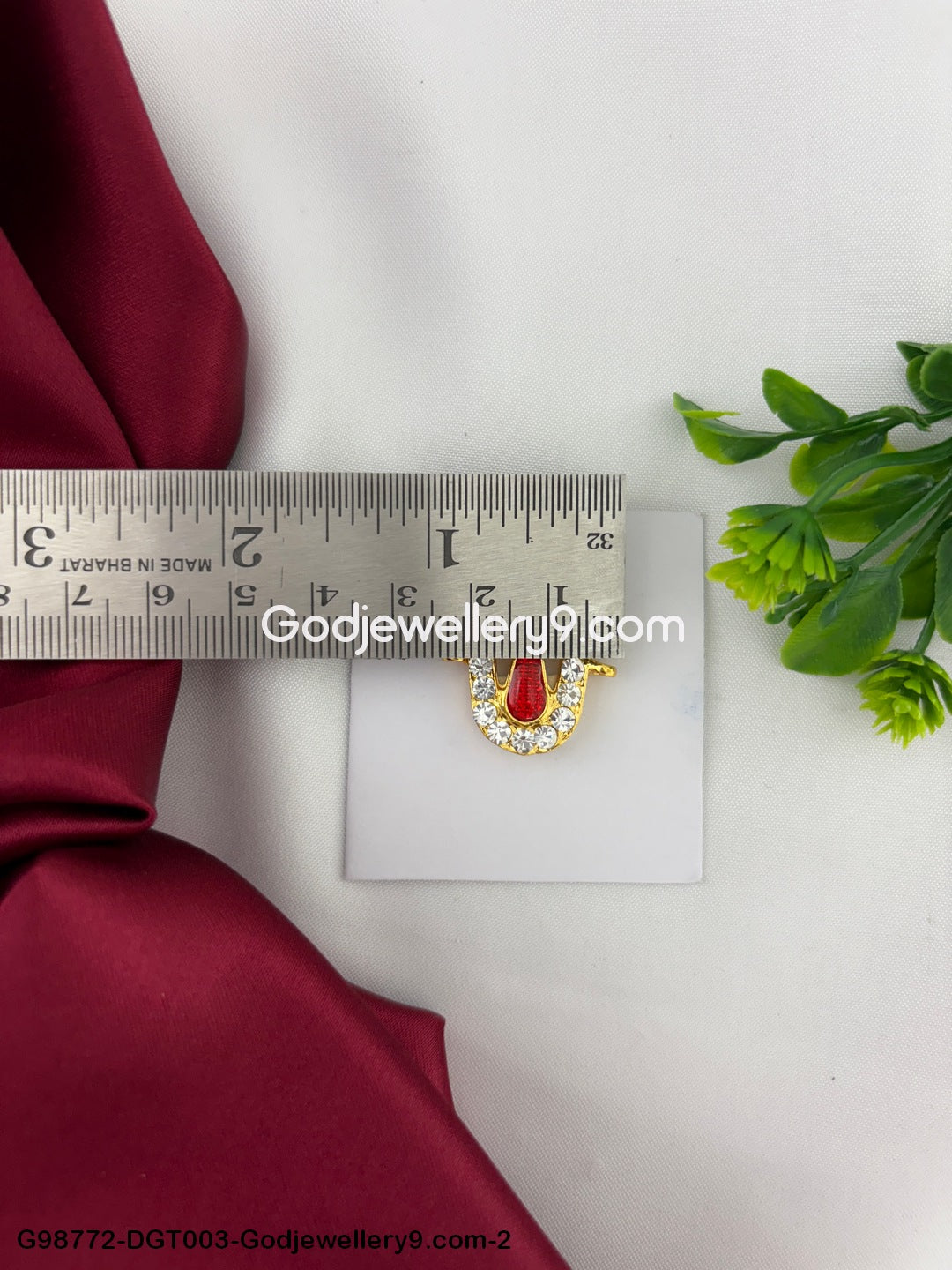 Namam Tilak For Murti Idols Temple And Vishnu Balaji Perumal Ornaments God Deity Swamy Alankaram pooja Red White Stone Tirupati Namam Shringar G98772-DGT003-2.jpg?v=1742831304