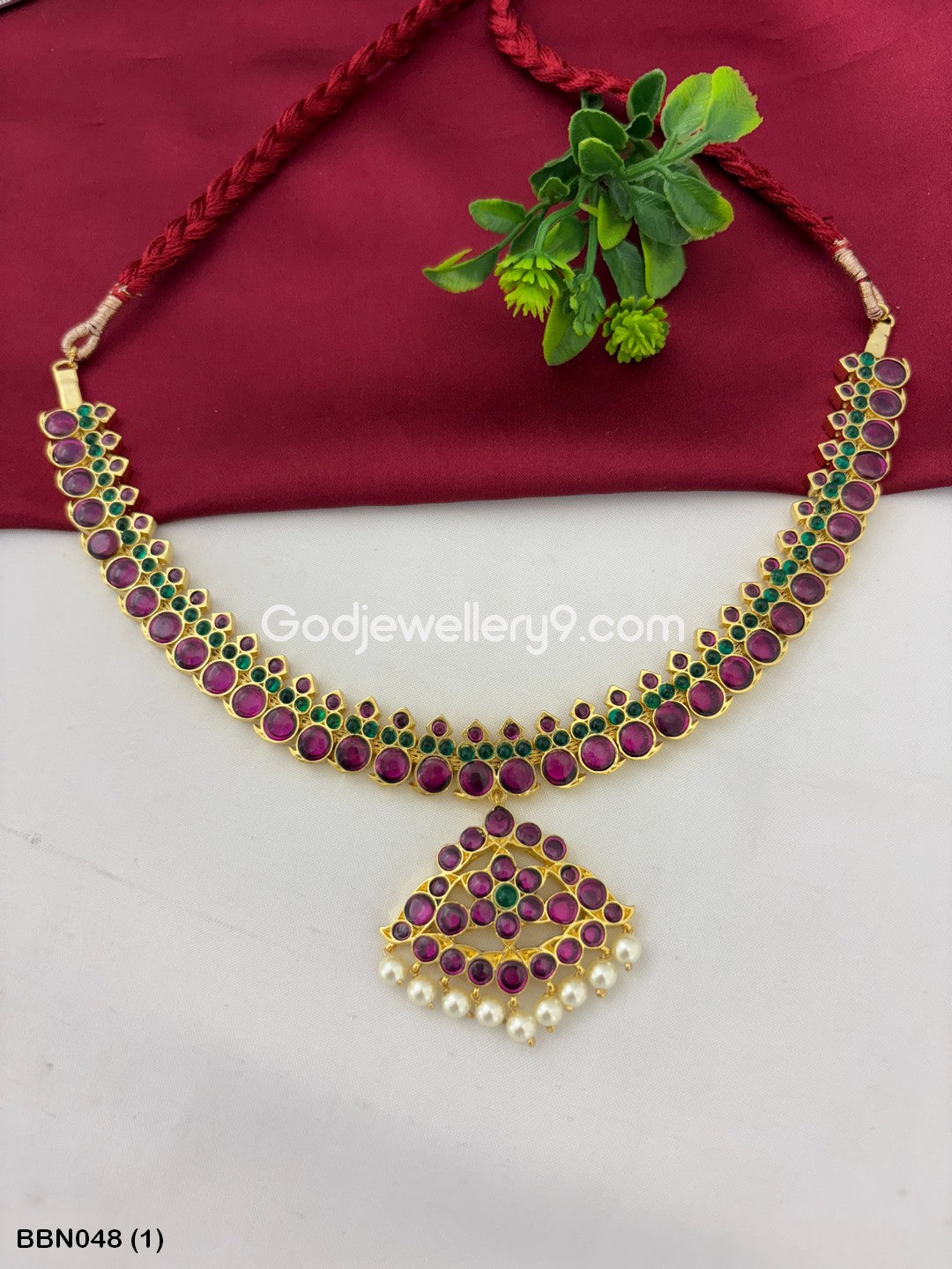 Original Real Kemp Bharatanatyam Brass Short Necklace Jewellery Godjewellery9 BBN048