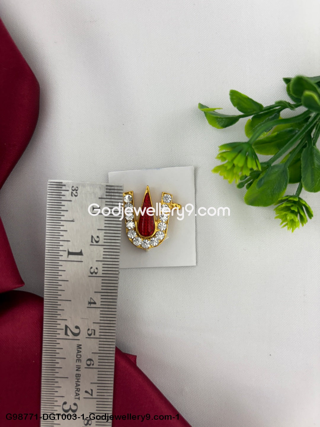 Perumal Vishnu Namam Tilak For Murti Idols Temple Balaji Perumal Ornaments God Deity Swamy Alankaram pooja Red White Stone Tirupati Namam Shringar G98771-DGT003-1-1.jpg?v=1742831301