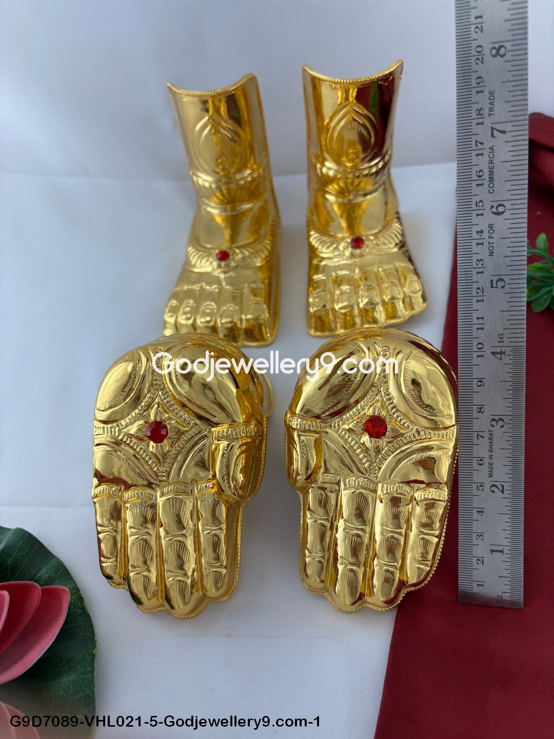 Shop Deity Varalakshmi Hands and Legs Hastam Padam Gold Plated for Idols G9D7089-VHL021-5-Godjewellery9.com-1