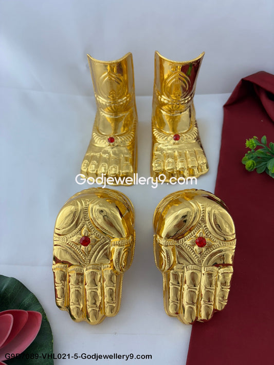 Shop Deity Varalakshmi Hands and Legs Hastam Padam Gold Plated for Idols G9D7089-VHL021-5-Godjewellery9.com