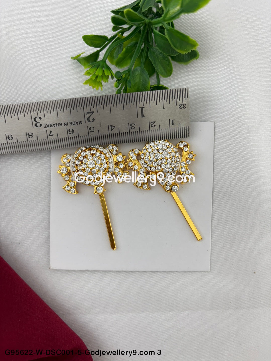 Stone Shanku Chakra for Deity Vishnu and God Perumal Idols White Color G95622-DSC001-5-Godjewellery9.com 3