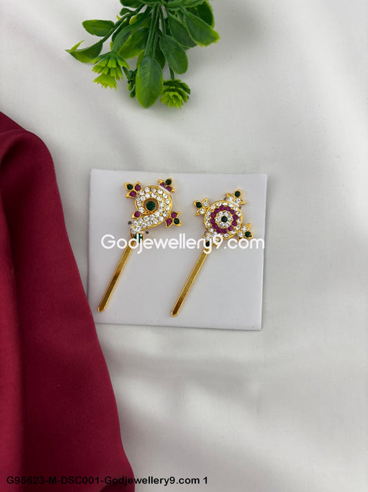 Stone Shanku Chakra for Deity and God Idol Decoration Multi-Color G95623-DSC001-Godjewellery9.com 1