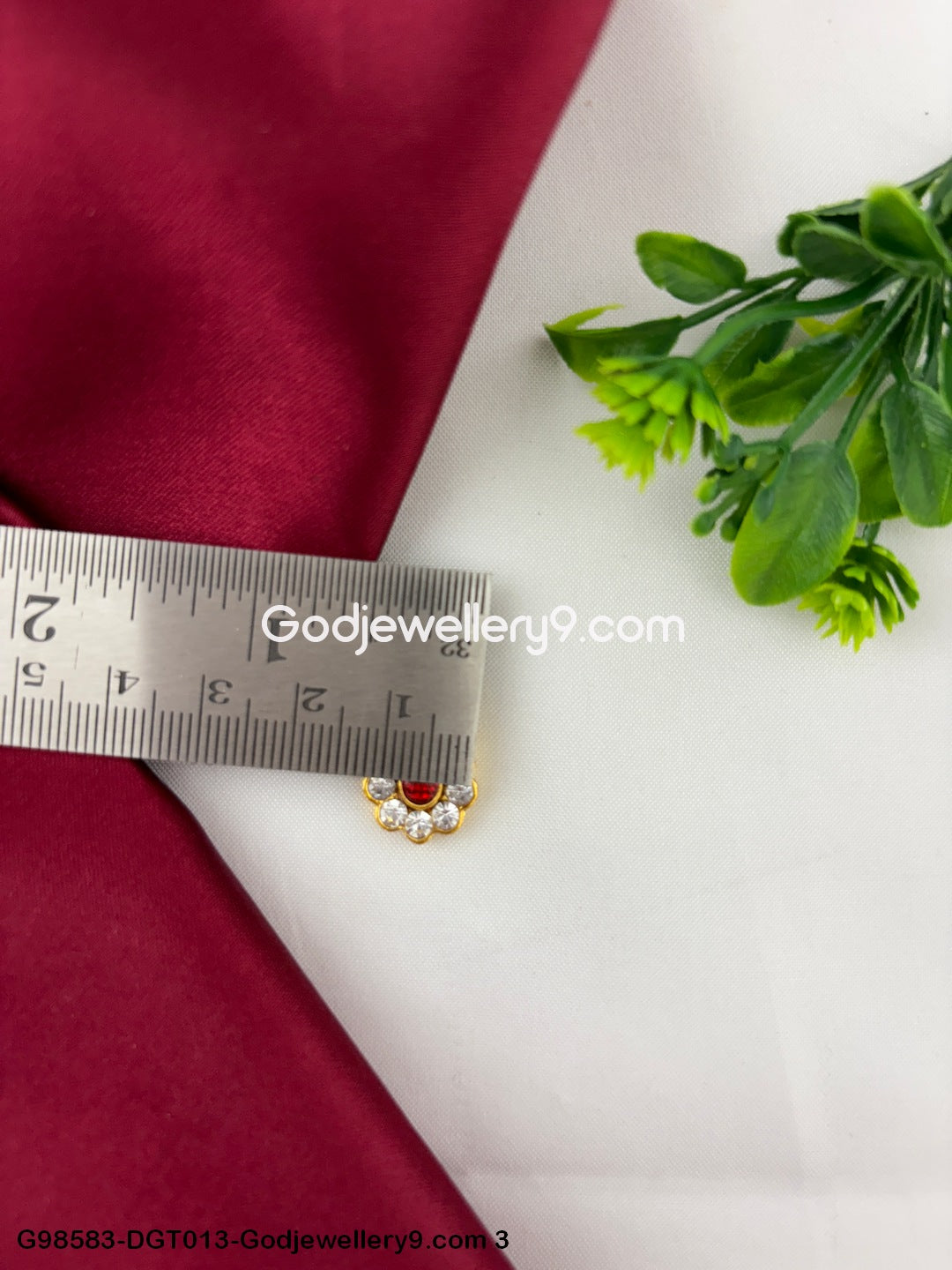Stone Tilak Stone Bindi Stone Jewellery for Deity God Vishnu Decor G98583-DGT013-Godjewellery9.com 3