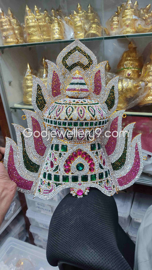 Sudar Deity Mukut Stone Crown Mariamman God Jwala Kireetam G16 Godjewellery9