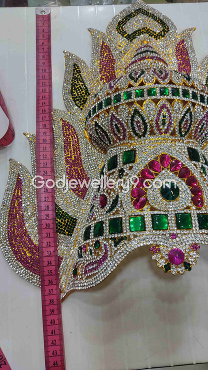 Sudar Deity Mukut Stone Crown Mariamman God Jwala Kireetam G16 Godjewellery9 2