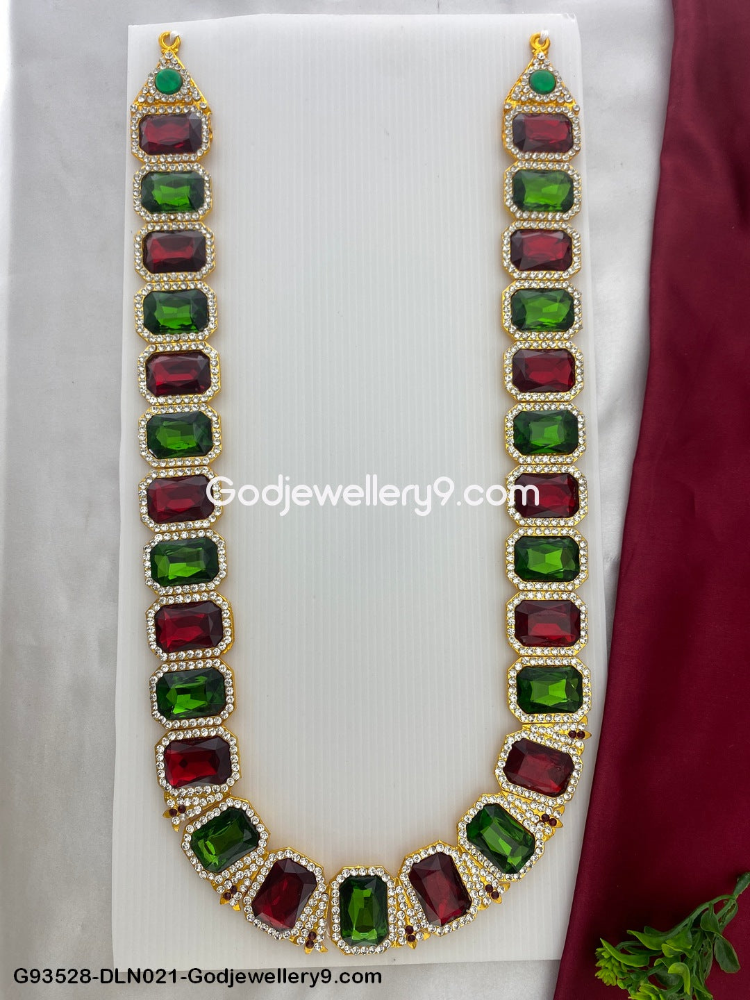 Swamy Alankaram 1 Step Long Haram Necklace for Deity God G93528-DLN021-Godjewellery9.com 1