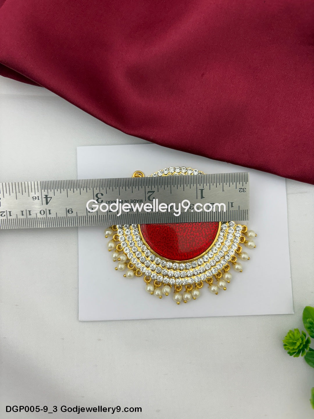 Temple Dollar Pendant For All Deity God Jewelley Marron Enamel Round GodJewellery9.com DGP005-9 3