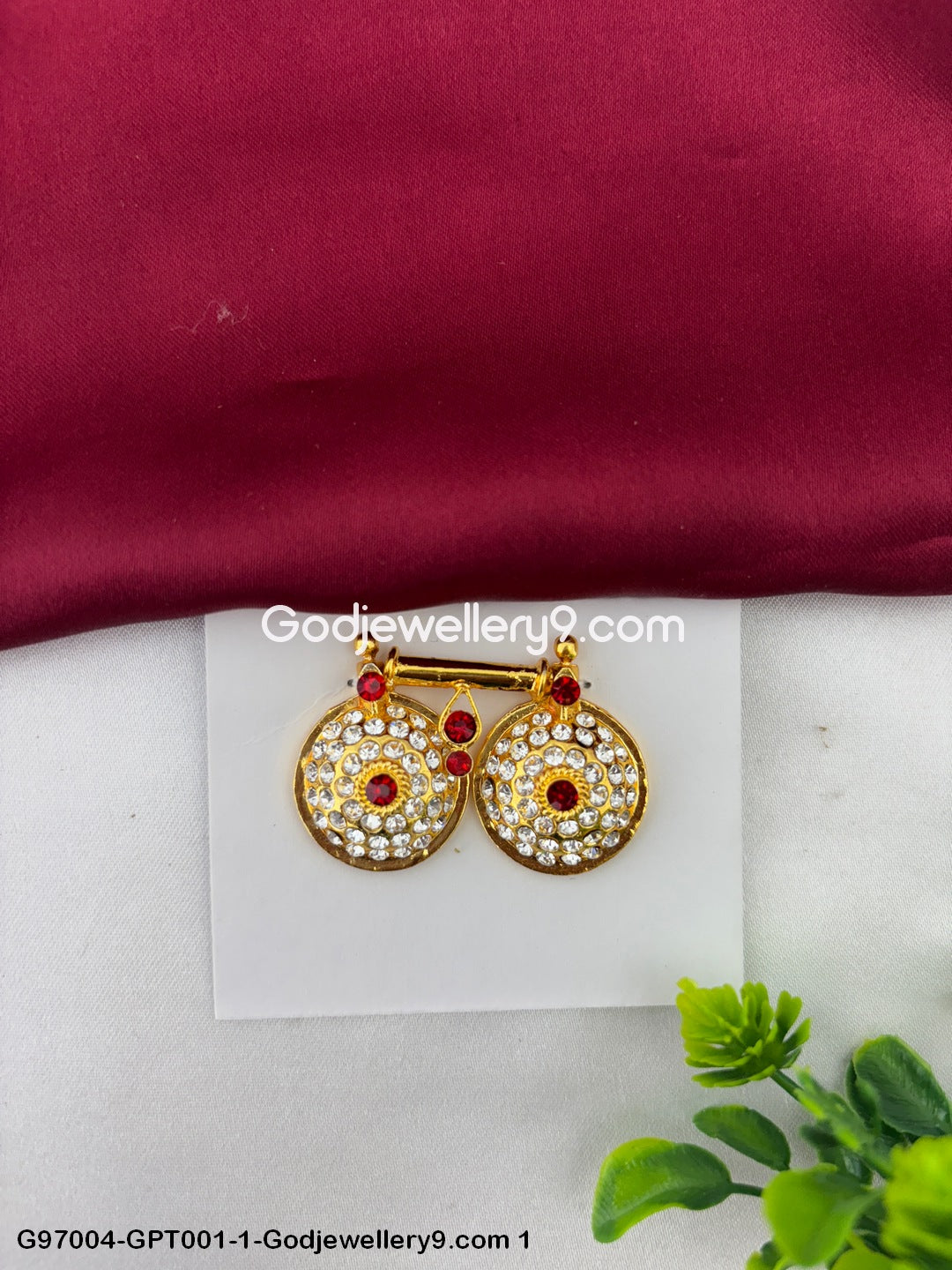 Temple Jewelry Pottu Thali And Pustal Tadu for Idols And Deity God G97004-GPT001-1-Godjewellery9.com 1
