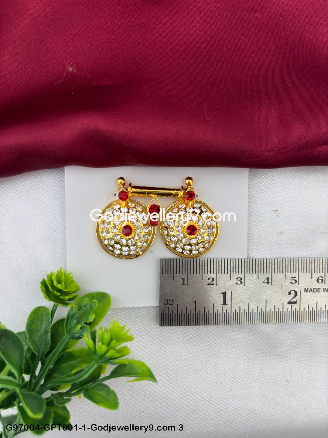 Temple Jewelry Pottu Thali And Pustal Tadu for Idols And Deity God G97004-GPT001-1-Godjewellery9.com 3