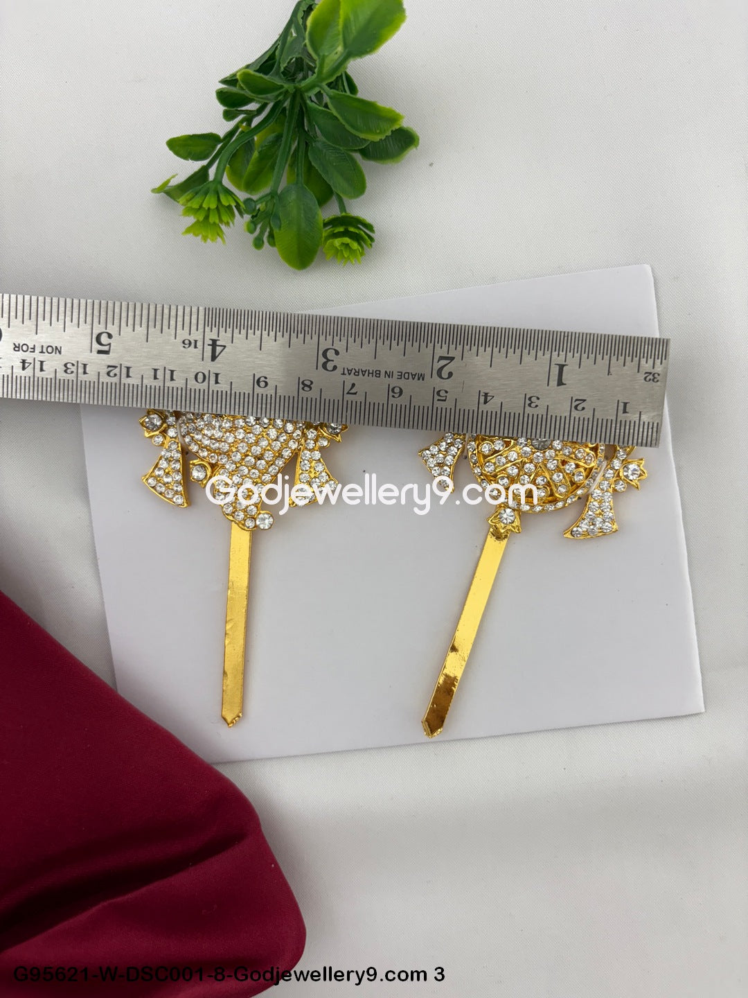 Temple Stone Shanku Chakra for Deity Balaji and God Vishnu Idols White Color G95621-DSC001-8-Godjewellery9.com 3