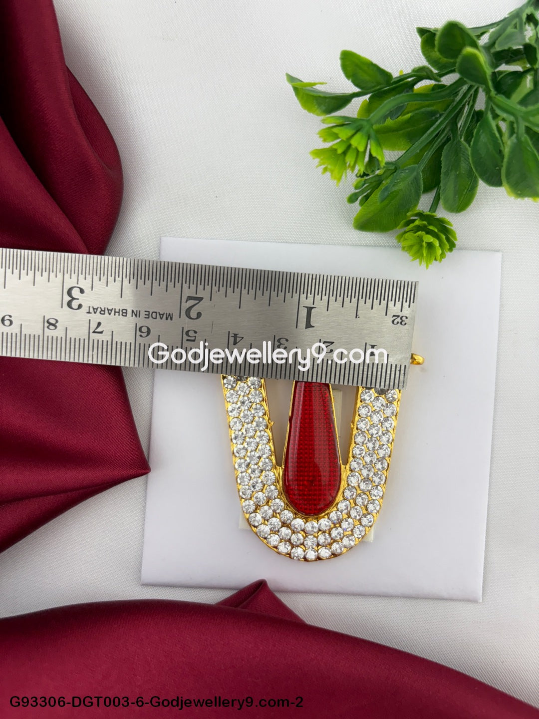 Temple Tilka Namam For Murti Idols And Vishnu Balaji Perumal Ornaments God Deity Swamy Alankaram pooja Red White Stone Tirupati Namam Shringar G93306-DGT003-6-2.jpg?v=1742831302