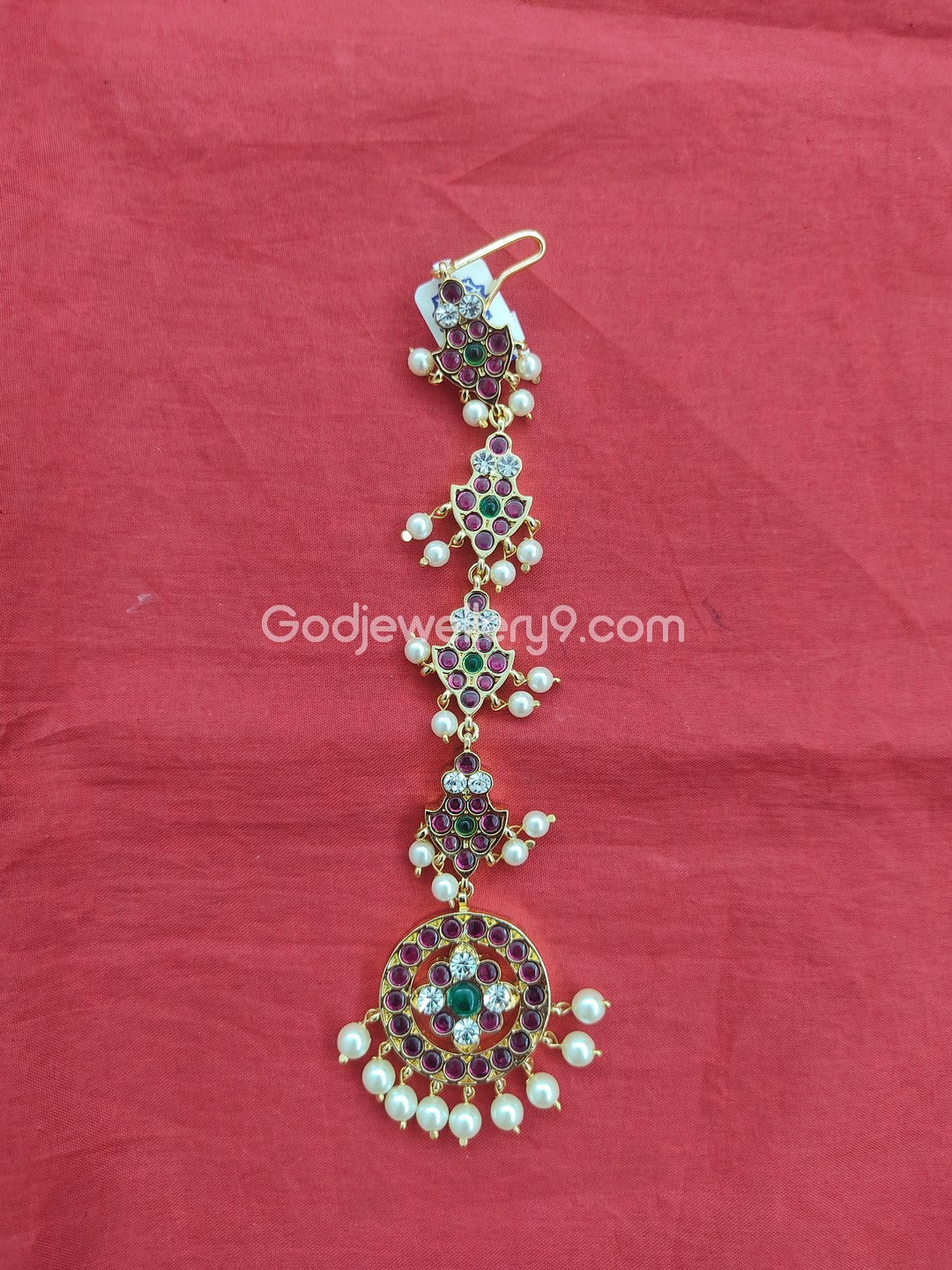 Tradition Bharatanatyam Kemp Maang Tikka Brass Godjewelery9