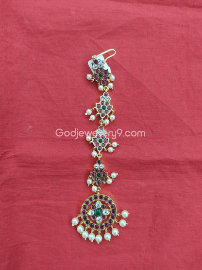 Tradition Bharatanatyam Kemp Maang Tikka Brass Godjewelery9