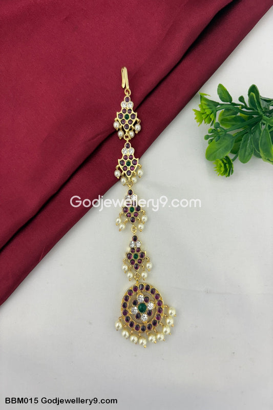 Tradition Bharatanatyam Kemp Maang Tikka Brass Godjewellery9 BBM015