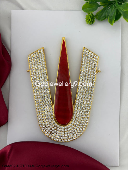 U Shape Namam Tilak For Murti Idols Temple And Vishnu Balaji Perumal Ornaments God Deity Swamy Alankaram pooja Red White Stone Tirupati Namam Shringar G93302-DGT003-9.jpg?v=1742831303