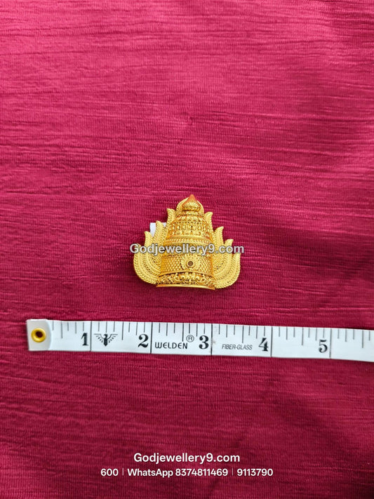 Gold-Plated intricate design Nakshi Jwala Crown – View 1